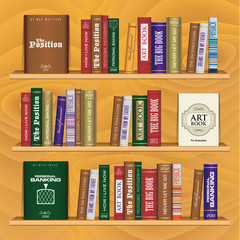 Vector bookshelf for exhibit