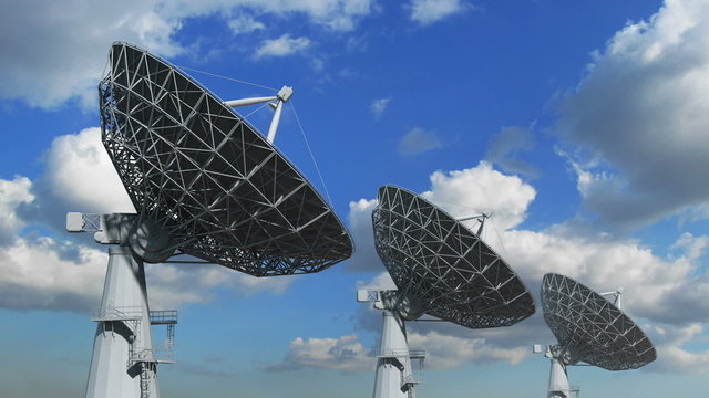 Array of satellite dishes