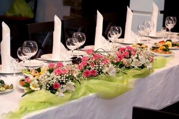 Banquet at a restaurant