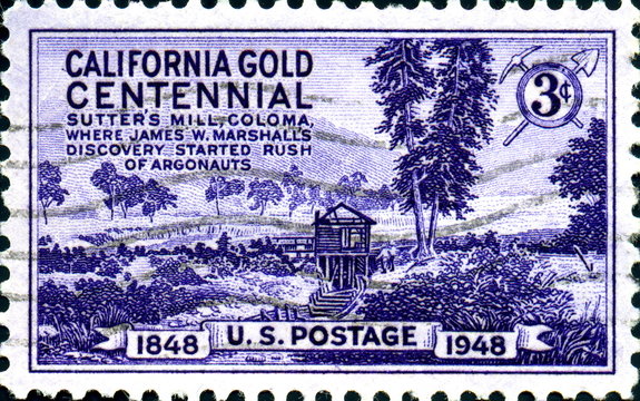 California Gold Centennial. 1848. 1948. Us Postage.