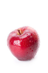 Plakat round shape fresh red apple isolate on white board.