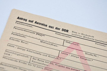 Ausreise DDR Antrag
