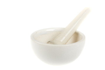 mortar and pestle isolated on white background
