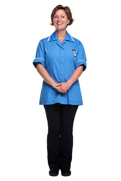 Female nurse isolated on white