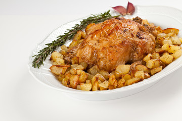 Roasted chicken wit potatoes