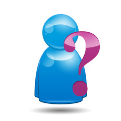 Icono 3D usuario con simbolo interrogacion