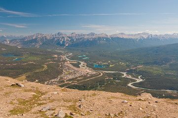 Banff with mountain backdrop