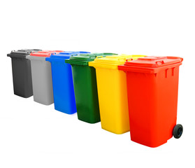 Colorful Recycle Bins Isolated