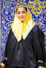 Traditional dress young muslim woman with head scarf