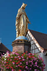 Obraz premium vierge dorée en Alsace