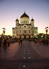 Fototapeta na wymiar Cerkiew Chrystusa Zbawiciela w nocy, Moskwa