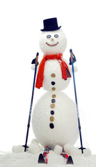 skiing snowman