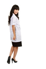 young medical doctor standing in full length.