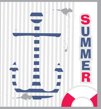 Summer background with an anchor