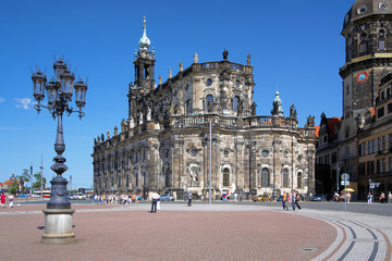 Fototapeta na wymiar Catholic Church of the Royal Court of Saxony n Dresden, Germany
