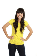 Young casual woman posing