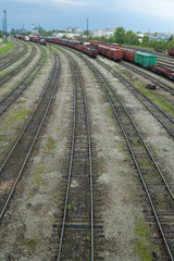 Obraz premium Railway rails leaving in a distance