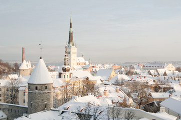 View of an old city in Tallinn. Estonia