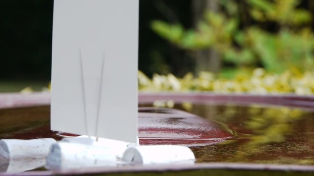 Birth Bath with White Miniature Sail Boat