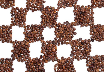Coffee beans in the chess field