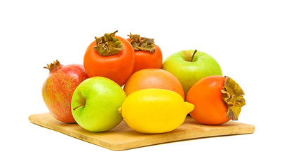 fruits on a white background