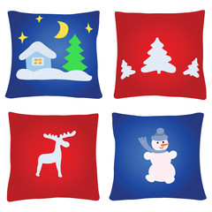 Four christmas pillows