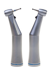 Two dental drill tools isolated over white background.