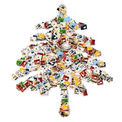 Collage con ilustraciones de Navidad