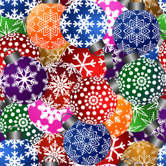 Christmas Tree Ornaments Seamless Tile Background