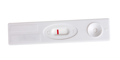 negative pregnancy test  isolated on white