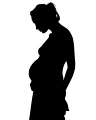 silhouette of pregnant woman