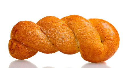 tasty sweet bun isolated on white