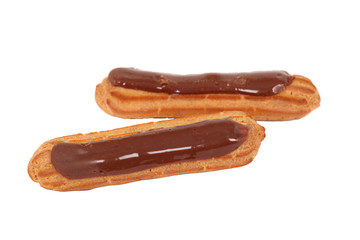 Two chocolate eclairs