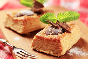 Chocolate filled puff pastry