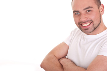 Portrait of the young happy smiling man