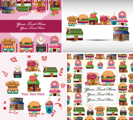 Obraz premium cartoon shop/house card