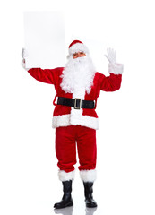 Santa Claus with poster.