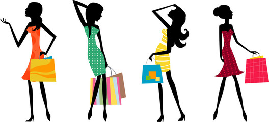 pretty shopping girls