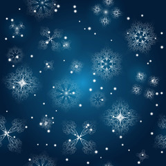 Fototapeta na wymiar vector seamless background with snowflakes at the winter sky