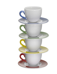 colored porcelain cups