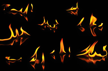 Fire photo on a black background