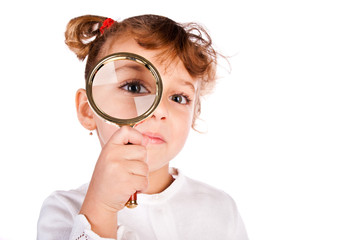 girl with magnifier