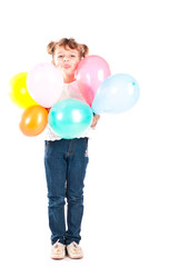 Fototapeta premium girl with balloons
