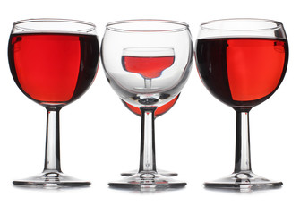 Red wine of glasses