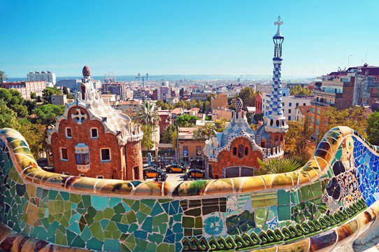 Park Guell in Barcelona. Barcelona - Spain