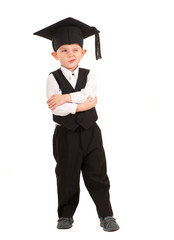 Little boy dressed Bachelor cap
