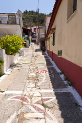 Straßenszene in Manolates auf Samos