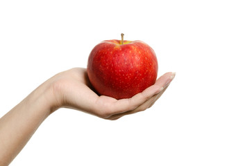 hand holding and showing a perfect red apple - 36942844
