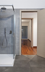 new apartment, bathroom shower cabin