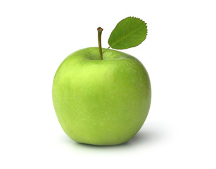 apple on white.